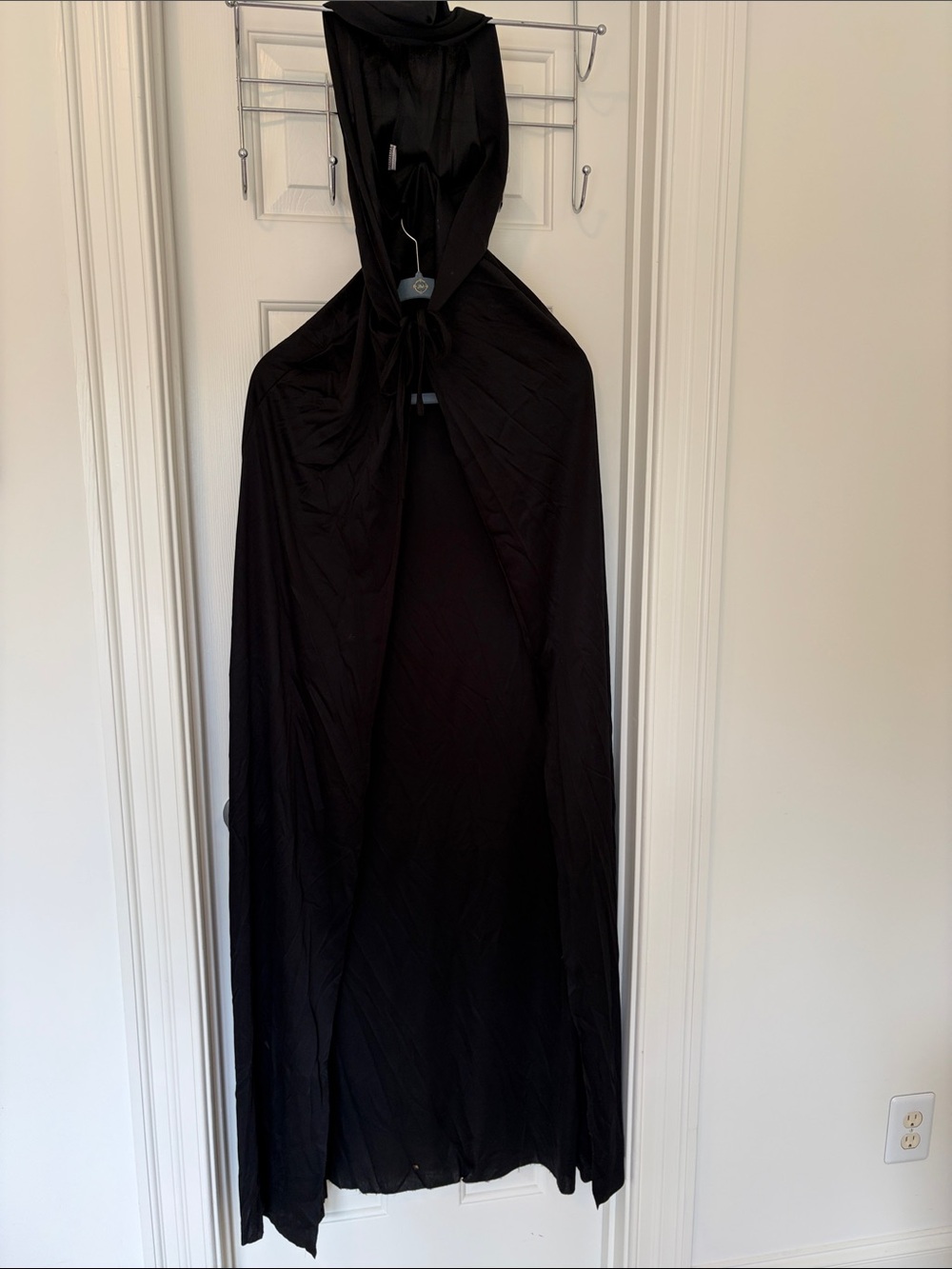 Unisex Black Hooded Long CAPE